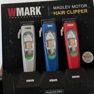 Professional Hair Clipper Set - Red, Blue, Silver